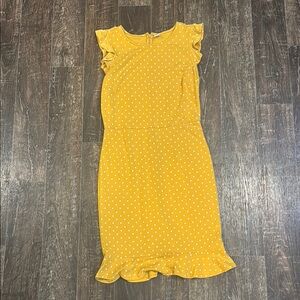 Old Navy Yellow Polka Dot Ruffle Dress - Small